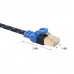 REXLIS CAT7  2 Gold  plated CAT7 Flat Ethernet 10 Gigabit Two  color Braided Network LAN Cable for Modem Router LAN Network  with Shielded RJ45 Connectors  Length  0 5m